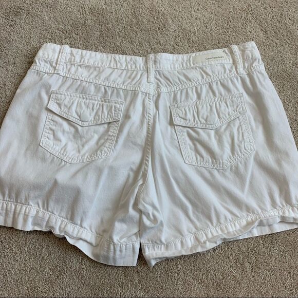 Calvin Klein jeans white cotton cargo shorts Sz 14 - Picture 2 of 9